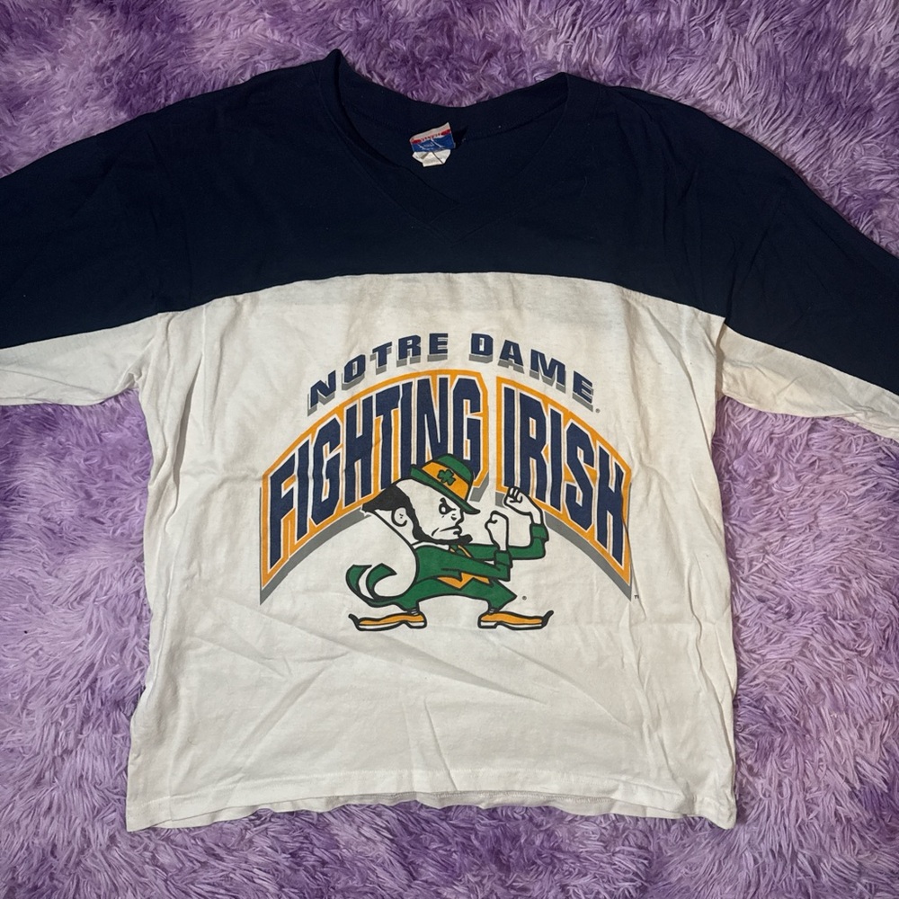 Vintage Notre Dame Mid Sleeve T Shirt